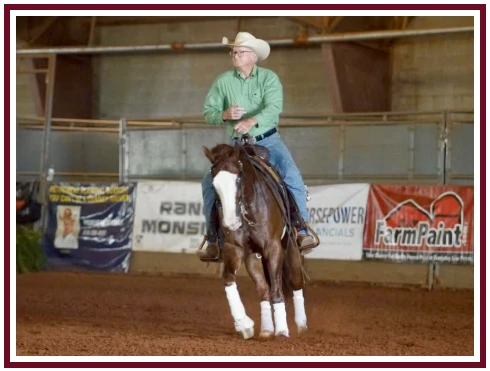 Bo Hollingsworth riding Electric Man in the show arena.